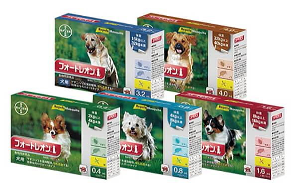 犬向けフォートレオンの製品パッケージ一覧