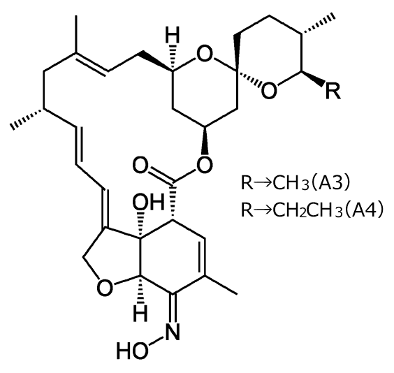 ミルベマイシンオキシムの分子構造