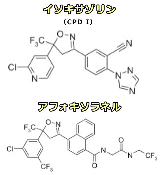 アフォキソラネルはイソキサゾリンの化学分子構造